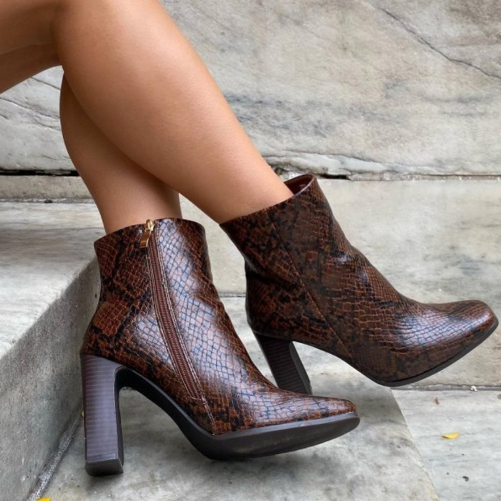 Block Heeled Ankle Bootie